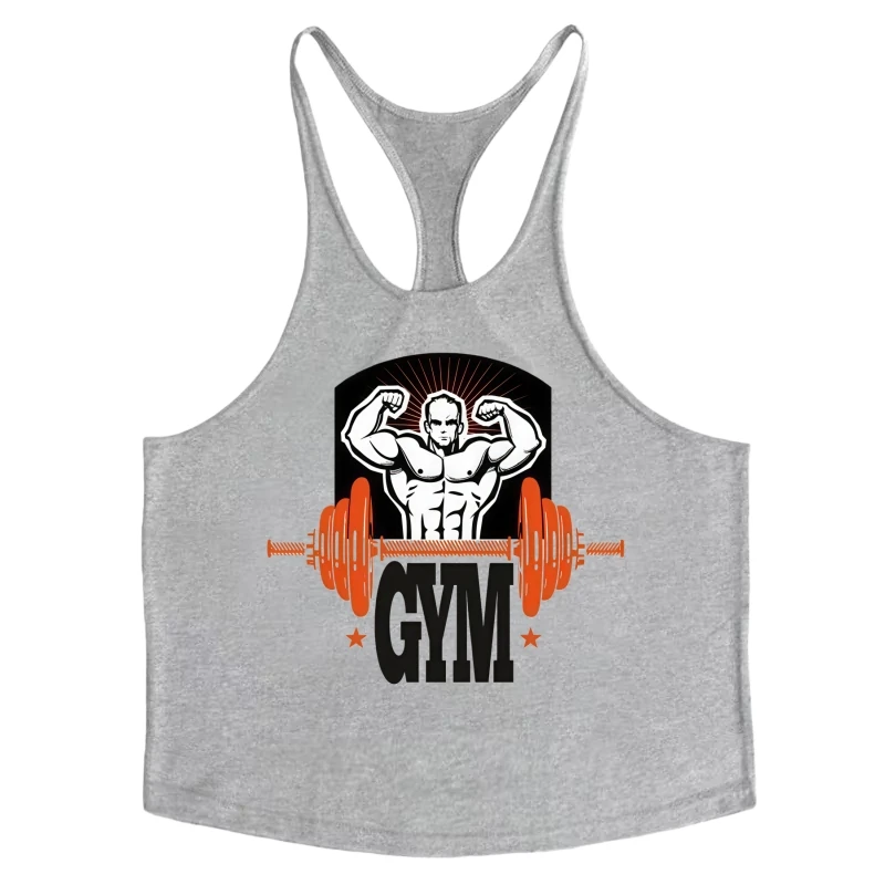 

Mens Fitness Tank Top, Breathable Fabric Soft Cotton Sleeveless Singlets Y-Back Shirt for Bodybuilding & Gym Training