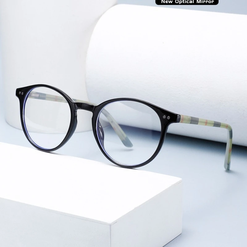 2026 Anti Blue Light Blocking Glasses Round Frame Men Thick Insert Metal  Eyeglass Frame Women Retro Decoration Classic Eyewear