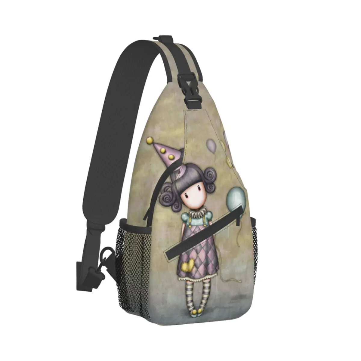 

Santoro Gorjuss Doll Crossbody Sling Bag Printed Chest Bag Cartoon Shoulder Backpack Daypack for Travel Hiking Camping Satchel