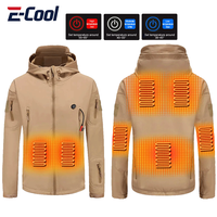 Heated Jacket Winter Heating Windbreaker Jacket USB Electric Heating Jackets Hooded Camping Keep Warm Motorcycle Heated Clothing