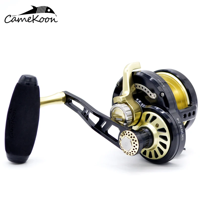 

CAMEKOON Saltwater Fishing Reels 9+2 BBs Casting Sea Fishing Brake Wheel Gear Ratio 6.3:1 Trolling Reel Round Baitcasting Reel