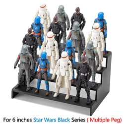 Action Figure Risers Display Stand Fit For 6inch Star Wars Black Series 1/12 Scale Toy Support Holder Shelf with Flexible Pegs