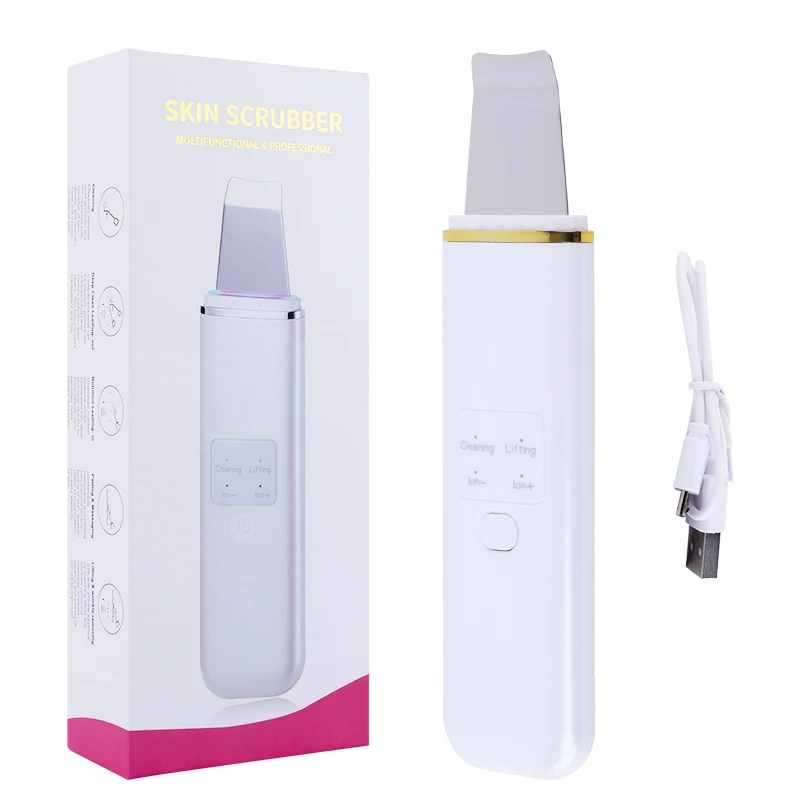 フェイスピーリング 黒ずみ除去 超音波スクラバー 毛穴を深く洗浄し、荒れた肌を改善し、しわを薄くし、アンチエイジングマッサージ肌