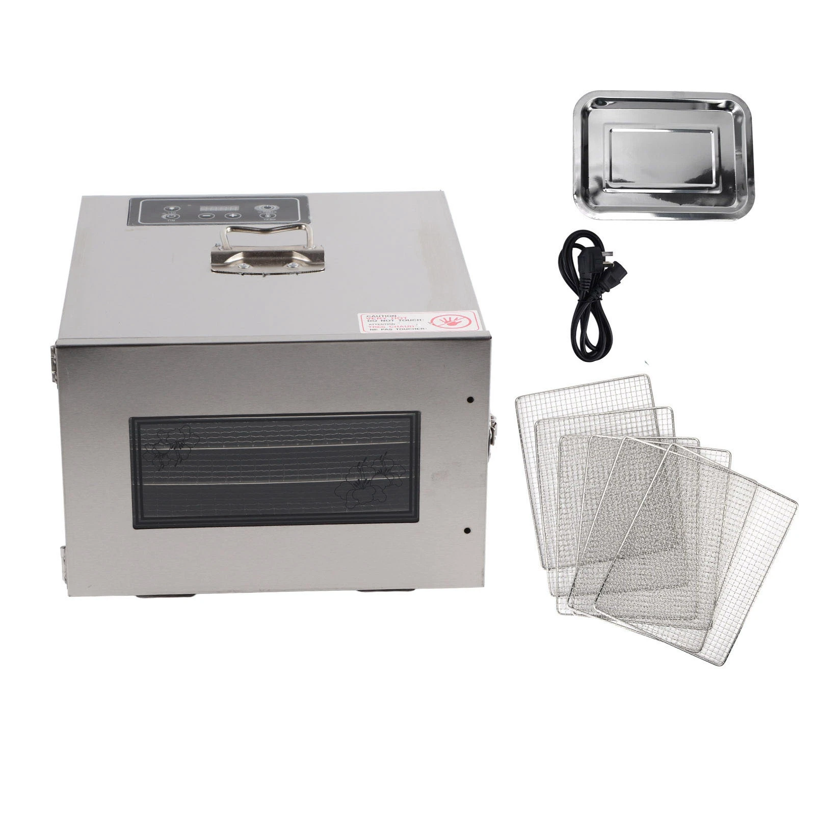 400W Food Dehydrator Stainless Steel 6 Trays Electric Food Dryer Machine for Fruit Vegetable 400W Food Dehydrator Machine