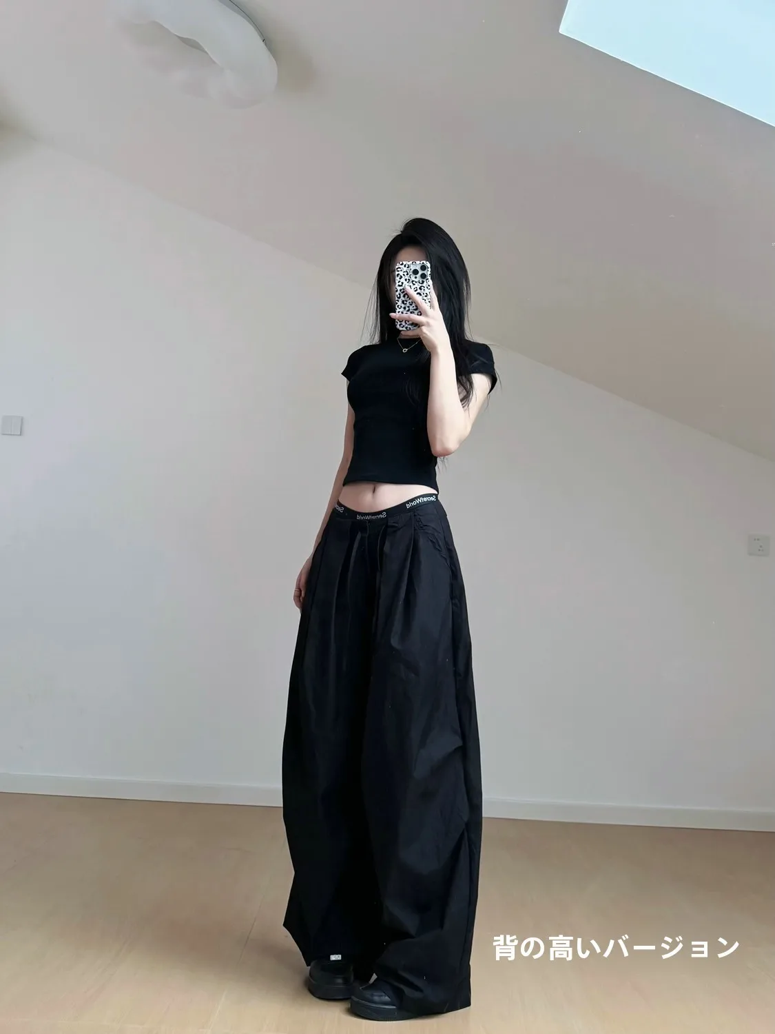 

Washed Casual Wide Leg Pants Women's Loose Fit Trousers No Waistband Heavy Duty 3D Home Style Drawstring Long Summer Pants