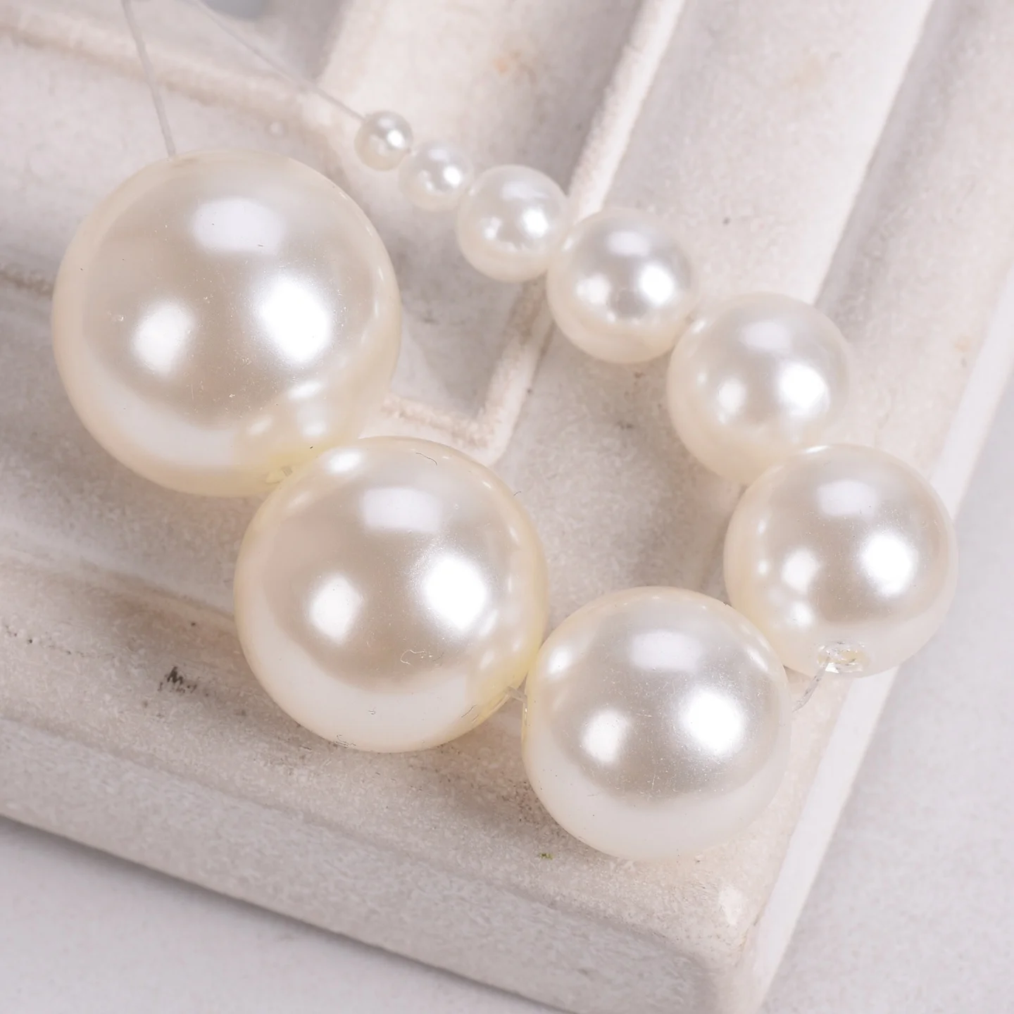 

Round 3mm/4mm/6mm/8mm/10mm/12mm/14mm/16mm/18mm Beige ABS Plastic Artificial Pearl Loose Beads Wholesale Lot DIY Jewelry Findings