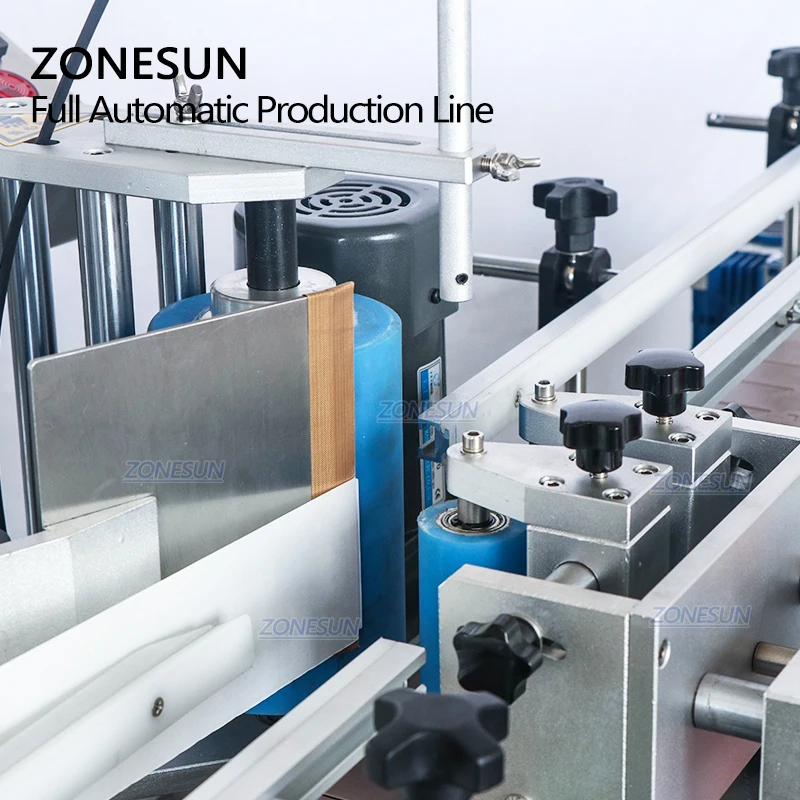 ZONESUN Automatic Production Line Juice Oil Honey Plastic Round Bottle Liquid Screw Filling Capping Labeling Machine ZS-FAL180P4
