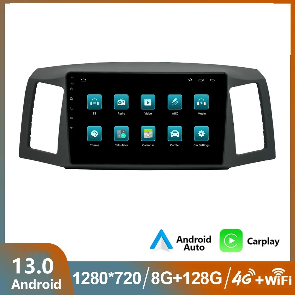 

8 ГБ + 128 ГБ Android 13 GPS автомобильный мультимедиа для Jeep Grand Cherokee WK 2004 2005 2006 2007 беспроводной CarPlay Авторадио