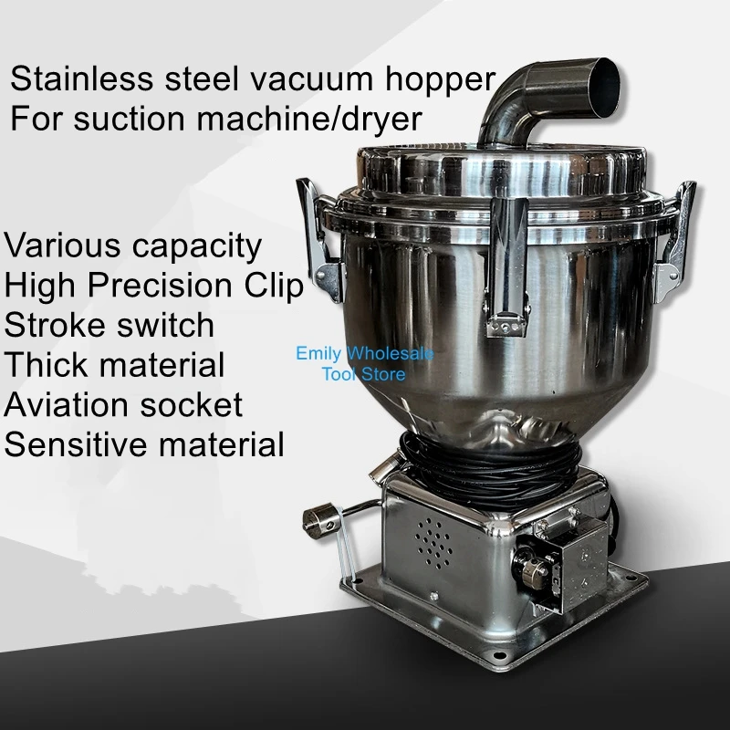 201 stainless steel 7.5L12L24L auxiliary parts vacuum hopper feeding storage hopper stainless steel suction machine