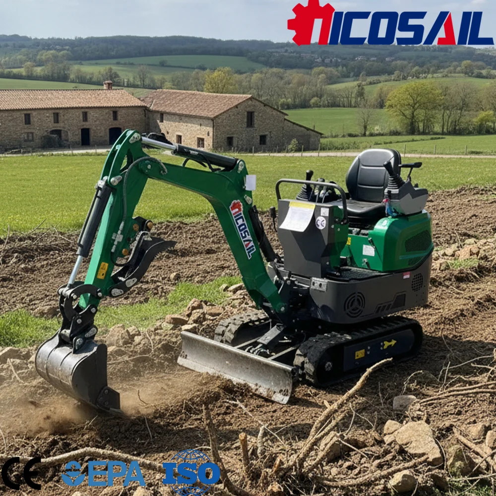 

Custom Mini 1.2 Ton Excavator Euro 5 CE Certified Hydraulic Digger with Attachments for Garden Work