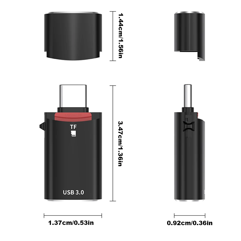 2-in-1 Type-C To USB 3.0 OTG Converterfor iPhone 15 5Gbps Speed TF Card USB Drive Card Reader Type-C To USB Adapter Connector