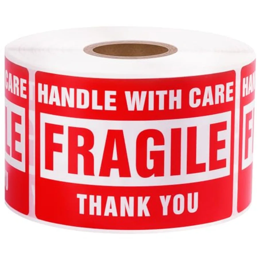 3 x 2 Inch Handle with Care 500 Fragile Stickers for Shipping Moving Glass Permanent Adhesive Commercial Grade Fragile Labels,5