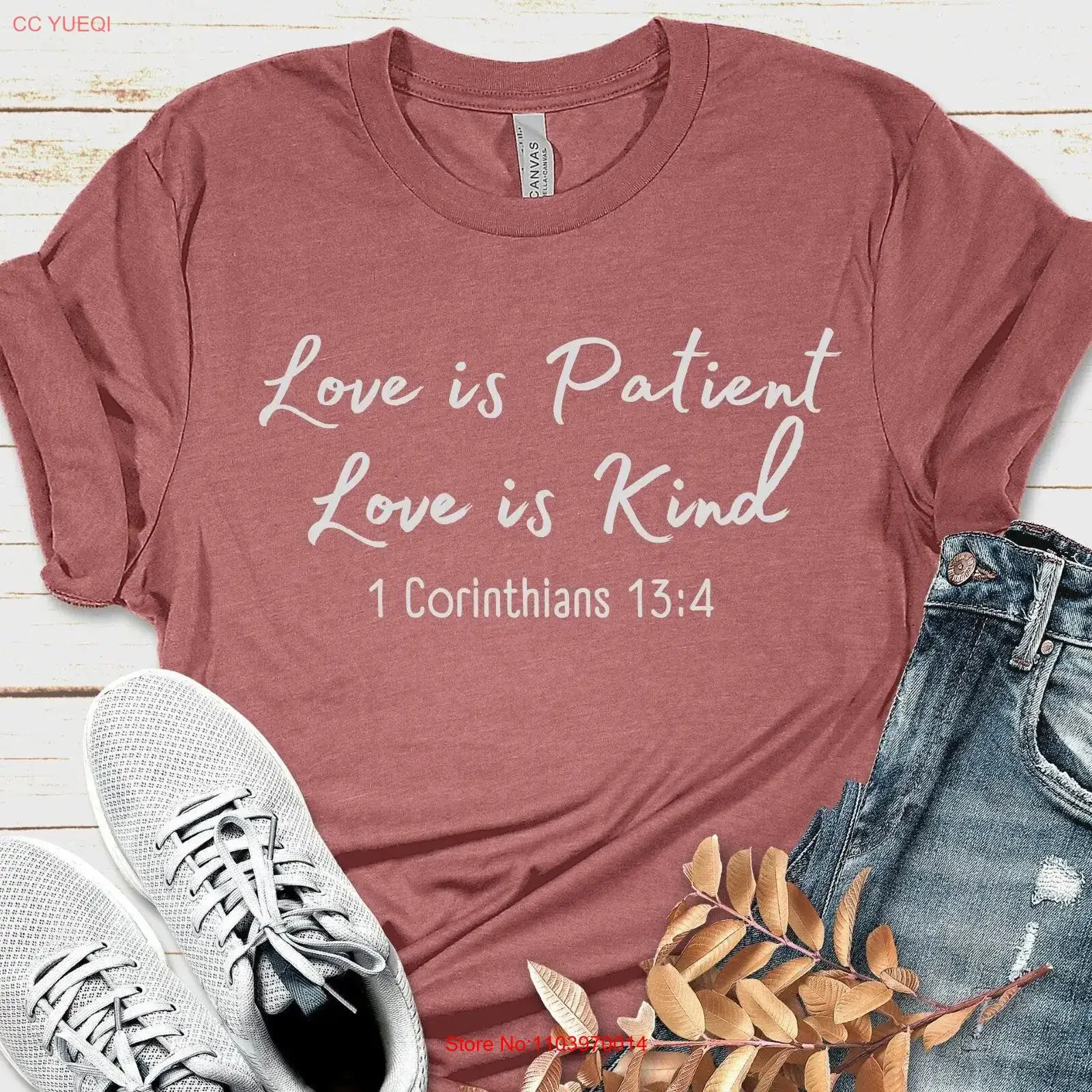 O amor é paciente tipo t camisa 1 corinthianos 13 4 dia dos namorados versículo da bíblia católico vintage lavado versátil ligeiramente