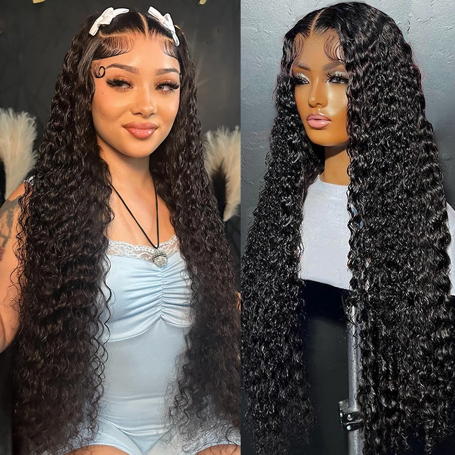 Glueless Wigs Human Hair Deep Wave Lace Front Wigs 13x4 13x6 HD Lace Frontal Human Hair Wig Brazilian 100% Human Hair 220Density