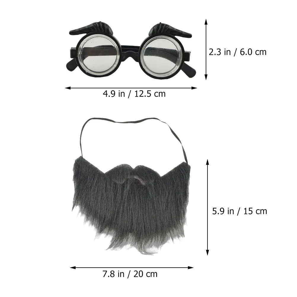 مجموعتان من نظارات اللحية المزيفة، أزياء تنكرية لتزيين الحفلات، ملحقات ممتعة لمسرح عيد الميلاد والهالوين #3