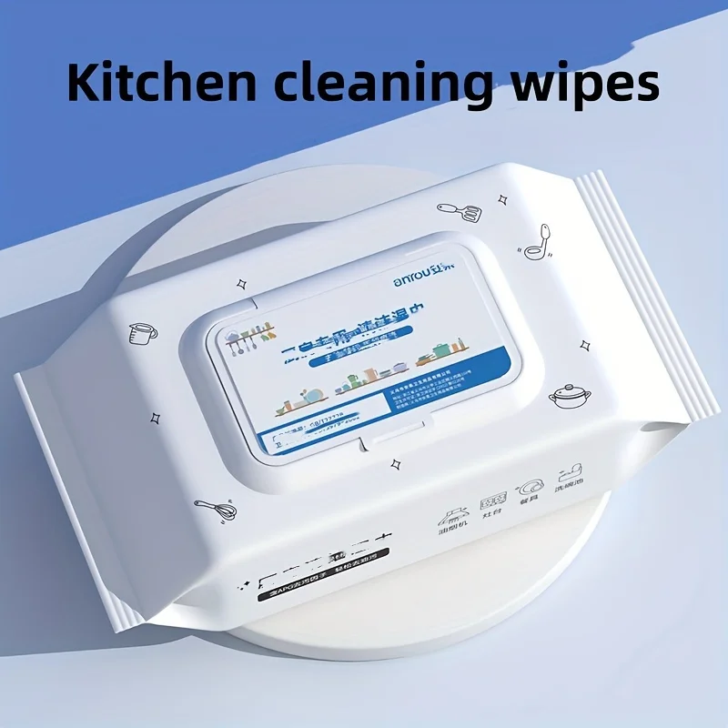 مناديل المطبخ المنزلية القوية لتنظيف الزيت، غطاء منشفة ورقية مبللة، حقيبة كبيرة نظيفة مع غطاء #2