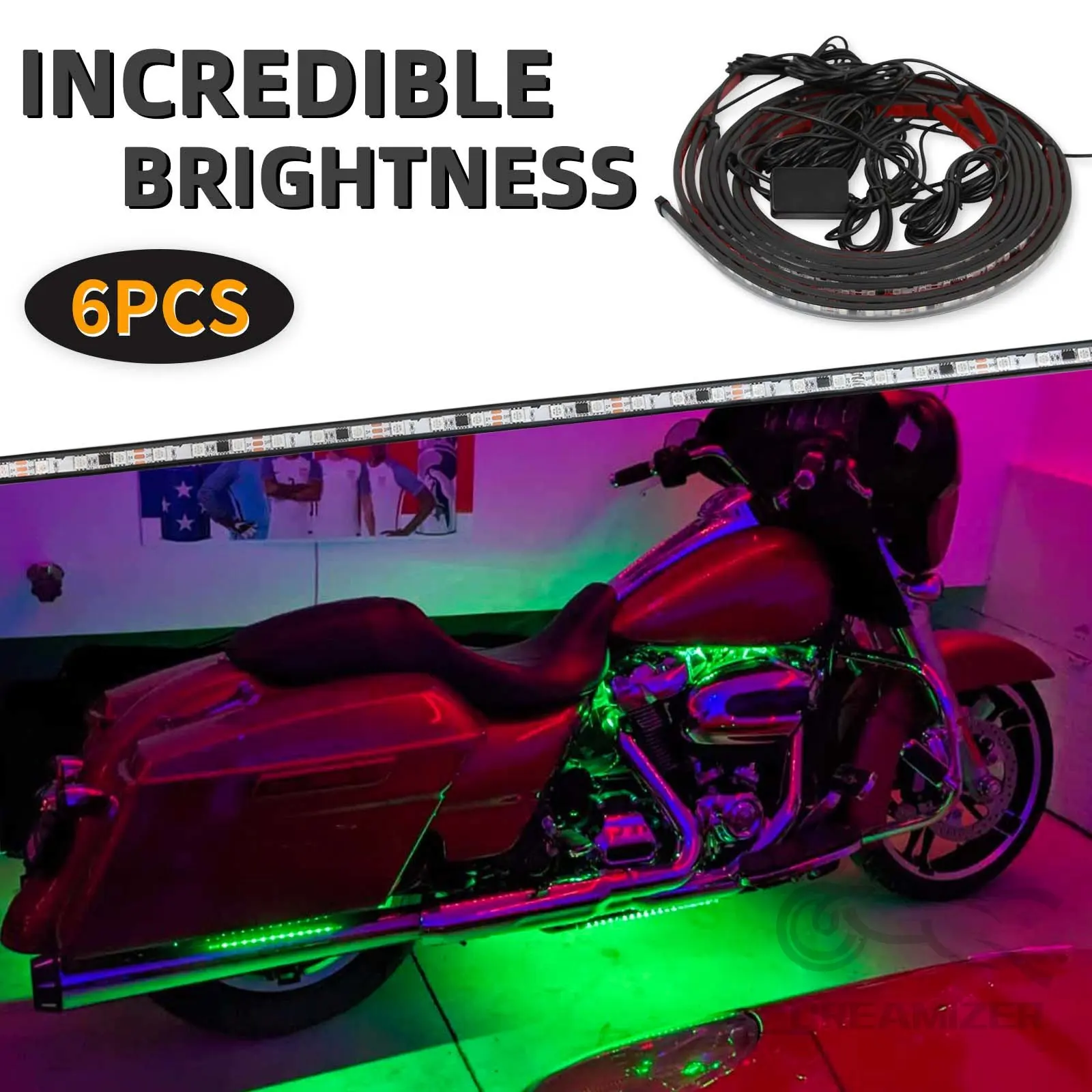 

Car Underglow LED RGB Bottom Light Remote/APP Control Flexible Waterproof LED Strip Car Underbody Light Decorative Lamp