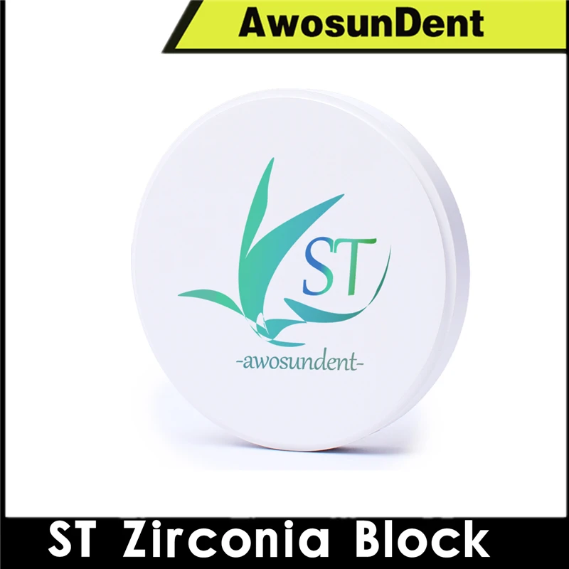 ST A2 A3 98mm Super Translucent Preshaded Zirconia Blocks CADCAM Milling Color Zirconium Blank Ceramic Disc