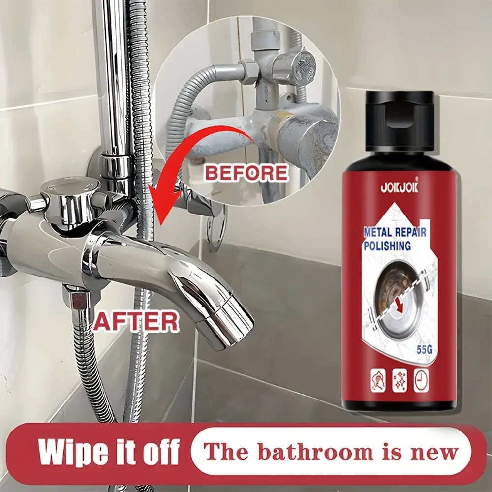 كريم ترميم معدني فاخر 55 جيجا عالمي للحمام والمطبخ من الفولاذ المقاوم للصدأ والكروم - سهل الاستخدام لتجديد المعادن