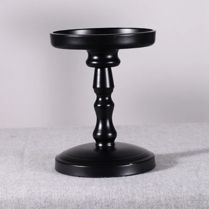 3Pcs Columnar Black Candle Holder, Metal Candle Holder, Great Decoration For Family Wedding Anniversary Party