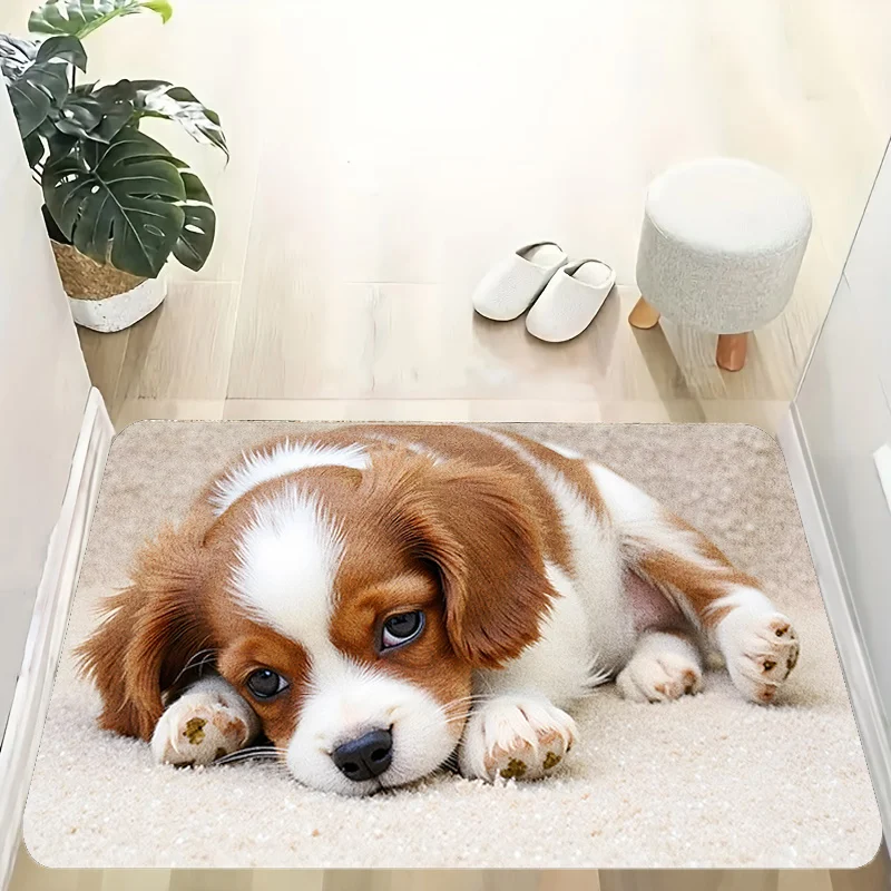 1pc of Adorable Pet Puppy Mat—crafted from Premium Flannel Fabric, Offering Softness and Comfort. It Is Washable and Suitable for Use in Kitchens, Bedrooms