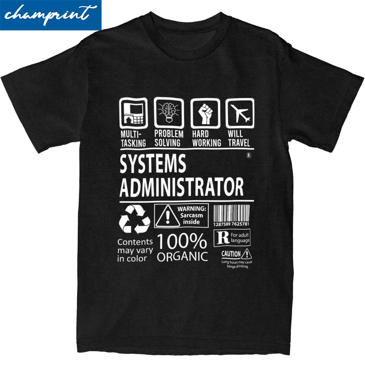 Computer System Administrator T-Shirts for Men Women Unique Cotton Tees O Neck Short Sleeve T Shirt Plus Size Tops