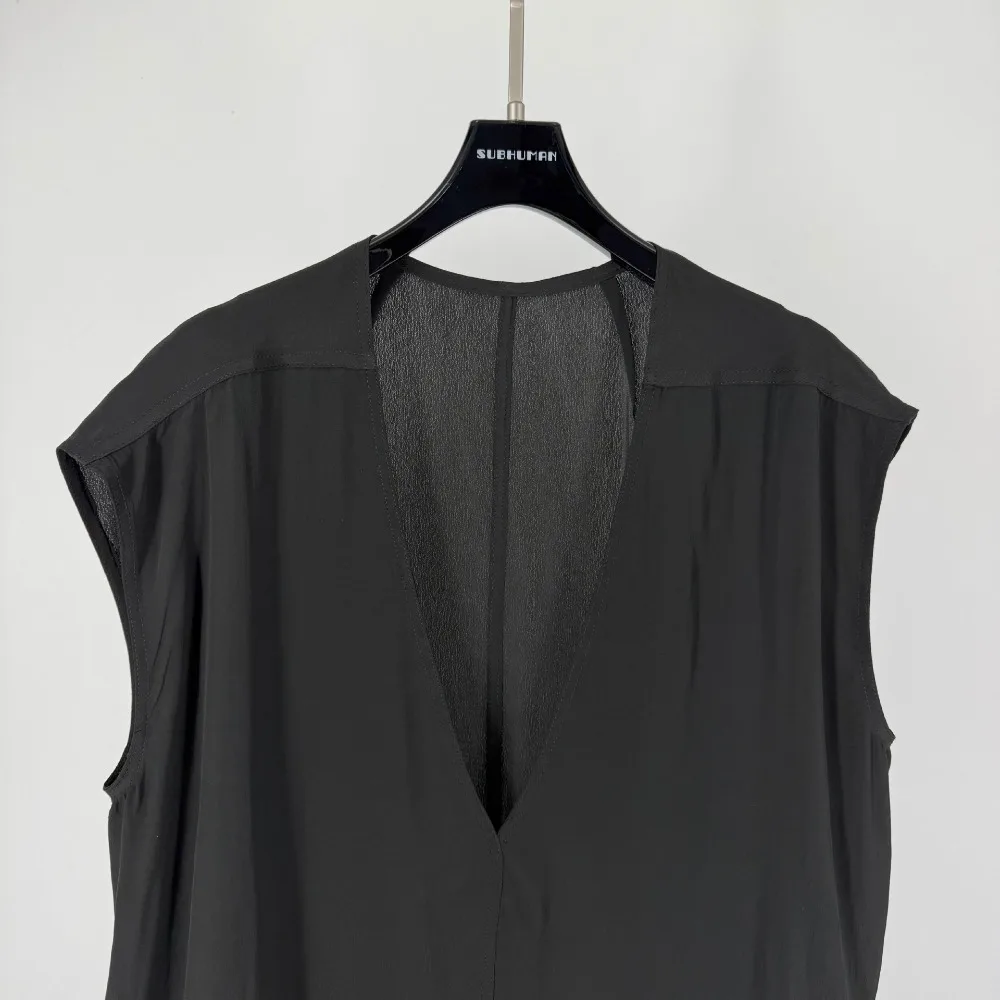 High Street Tees RO Dark Style Lightweight Deep V-sleeveless Top Tanks Women's Summer Breathable Sweat Absorbing T-shirt