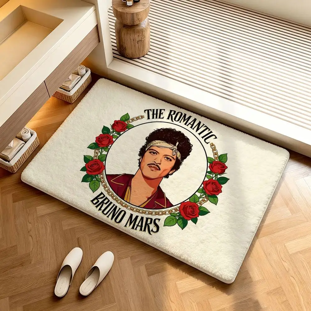 Singer B-Bruno Mars  Shower Room Absorbent Small Floor Mat Soft Comfortable Decorative Foot Mat