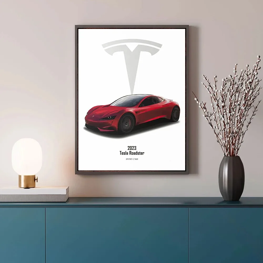 TESLA MODEL S MINI COOPERCABRIO Luxury car Wall Art Canvas Painting Nordic Posters And Print Wall Pictures Living Room Decorr