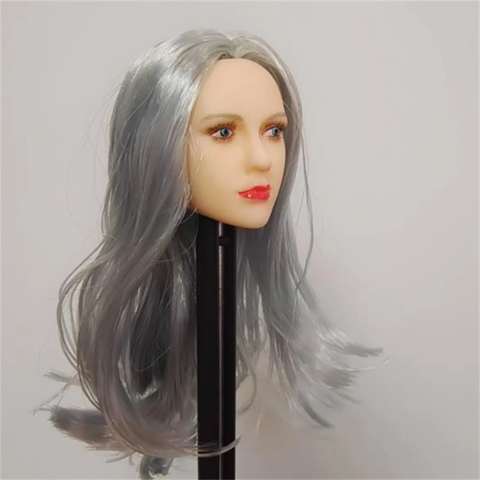 

1/6 Scale Female Anime Movie Loli girl Grey hair Expression Head Model Long Hair For 12'' Tbleague Ph Figure Body