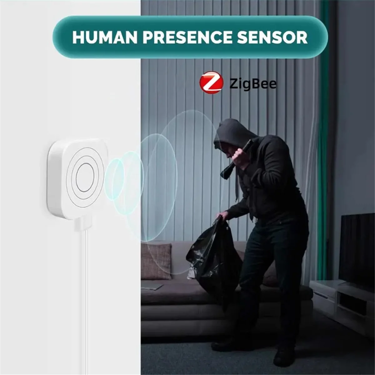 Zigbee Human Presence Detector Human Body Sensor 24G Millimeter Wave Detector Motion Sensor Works with Tuya Alexa