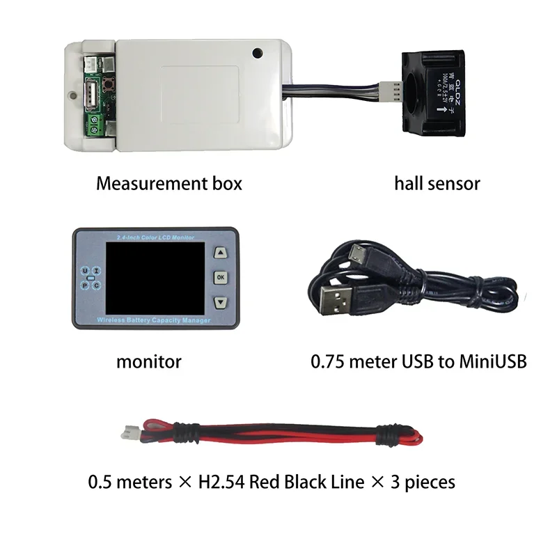 VAC8810 0-120V/500V 2.4 inch Color LCD Wireless Battery Capacity Tester Coulometer Current Voltage Power Meter Voltmeter