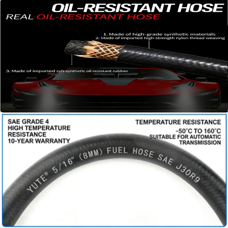 1M NBR electric nozzle, oil resistant rubber hose, fuel hose, car, motorcycle, truck number 4 5 6 8 10 12 14 16 19 20 22 25mm