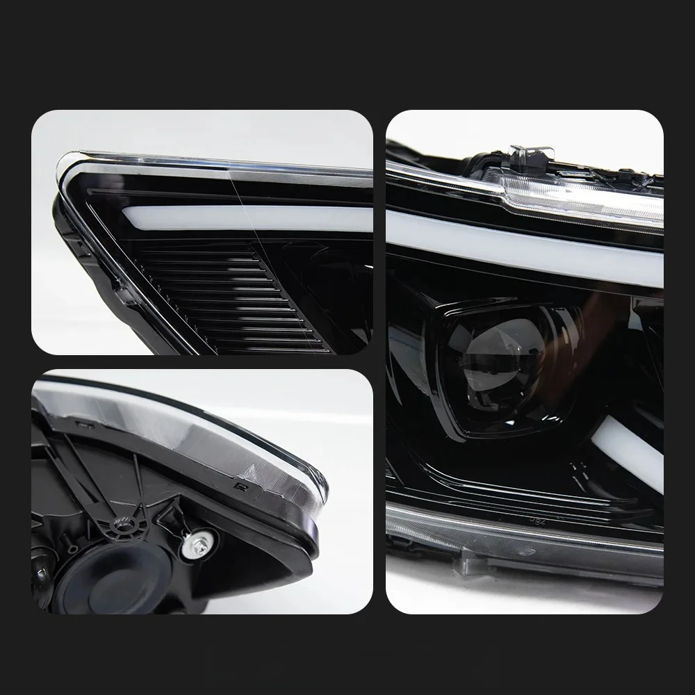 2 Stück LED-Scheinwerfer-Set für Dodge Journey JCUV Fiat Freemont 2009-2016 Angel Eye Bi-Xenon DRL Fern- und Abblendlicht Plug-and-Play IP67 Wasserdicht