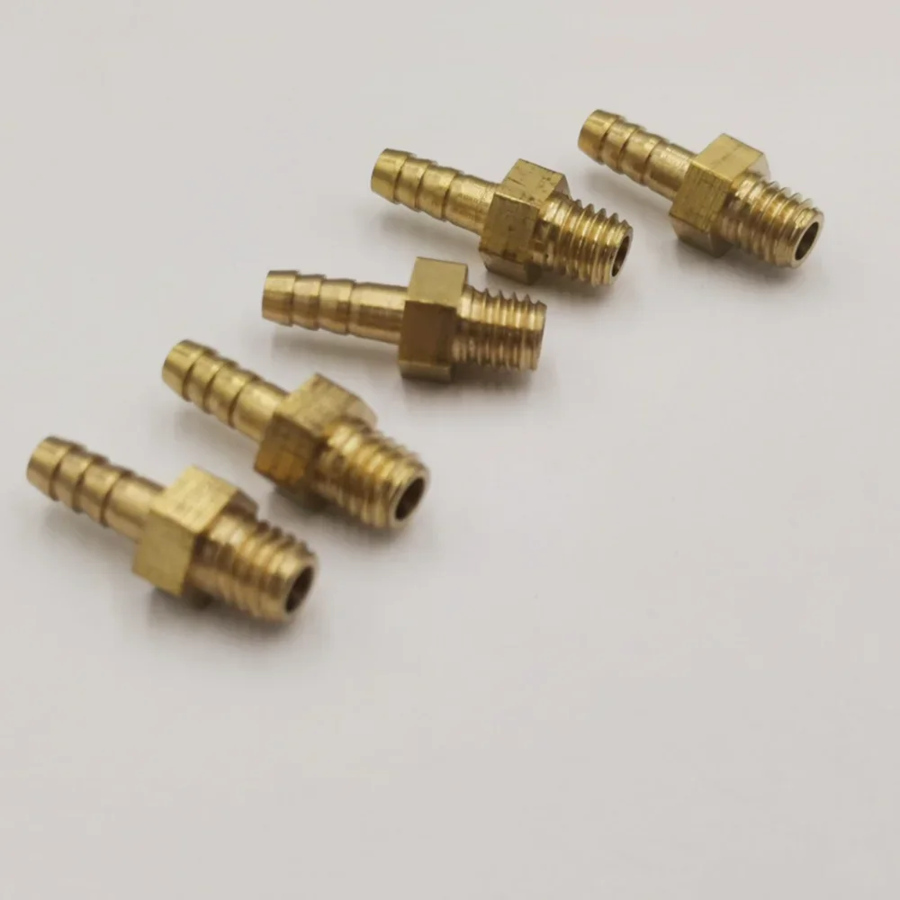 Hose Barb I/D 2.5mm 3mm 4mm 5mm 6mm 8mm 10mm x Metric M5 M6 M8 M10 M12 Male Brass Splicer Coupler Connectors Fittings Plumbing