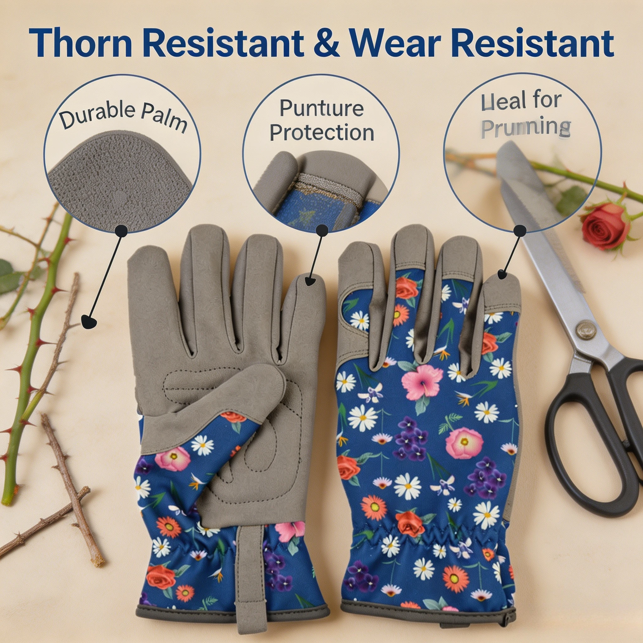 Gardening Gloves Thorn Proof Leather - Guanti da Giardinaggio per Donne, Presa