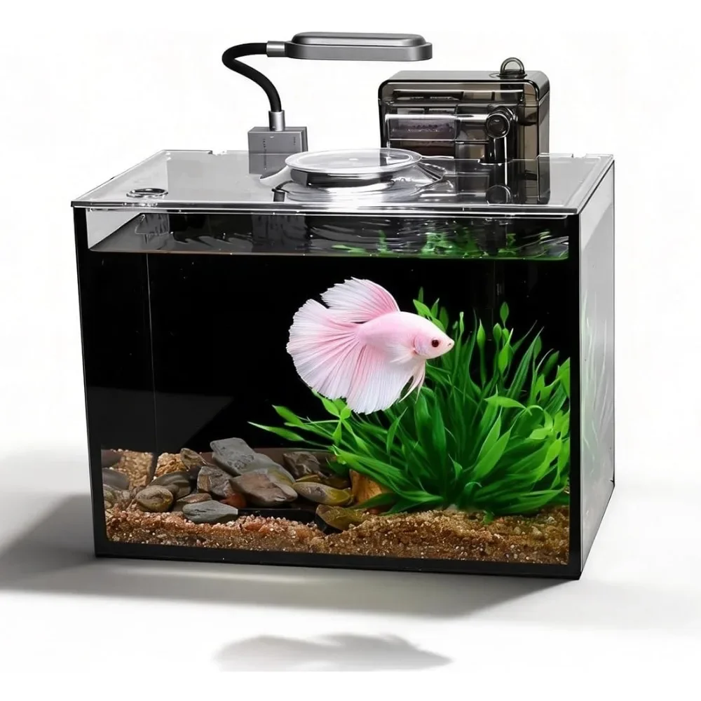 

Набор для небольшого аквариума на 2,8 галлона с подсветкой, фильтром, песком и растениями