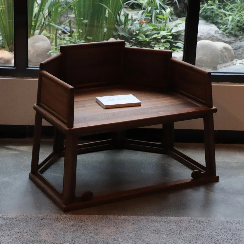 New Chinese Black Walnut Wood Surrounding Chair Meditation Chair