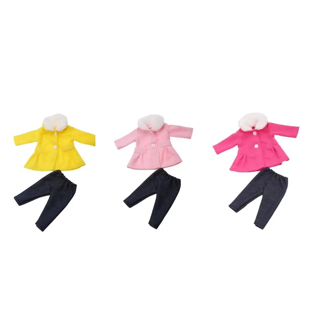 American Doll Outfits 18 Inch Woolen Overcoat Set 18inch Girl Doll Clothing Accessory for