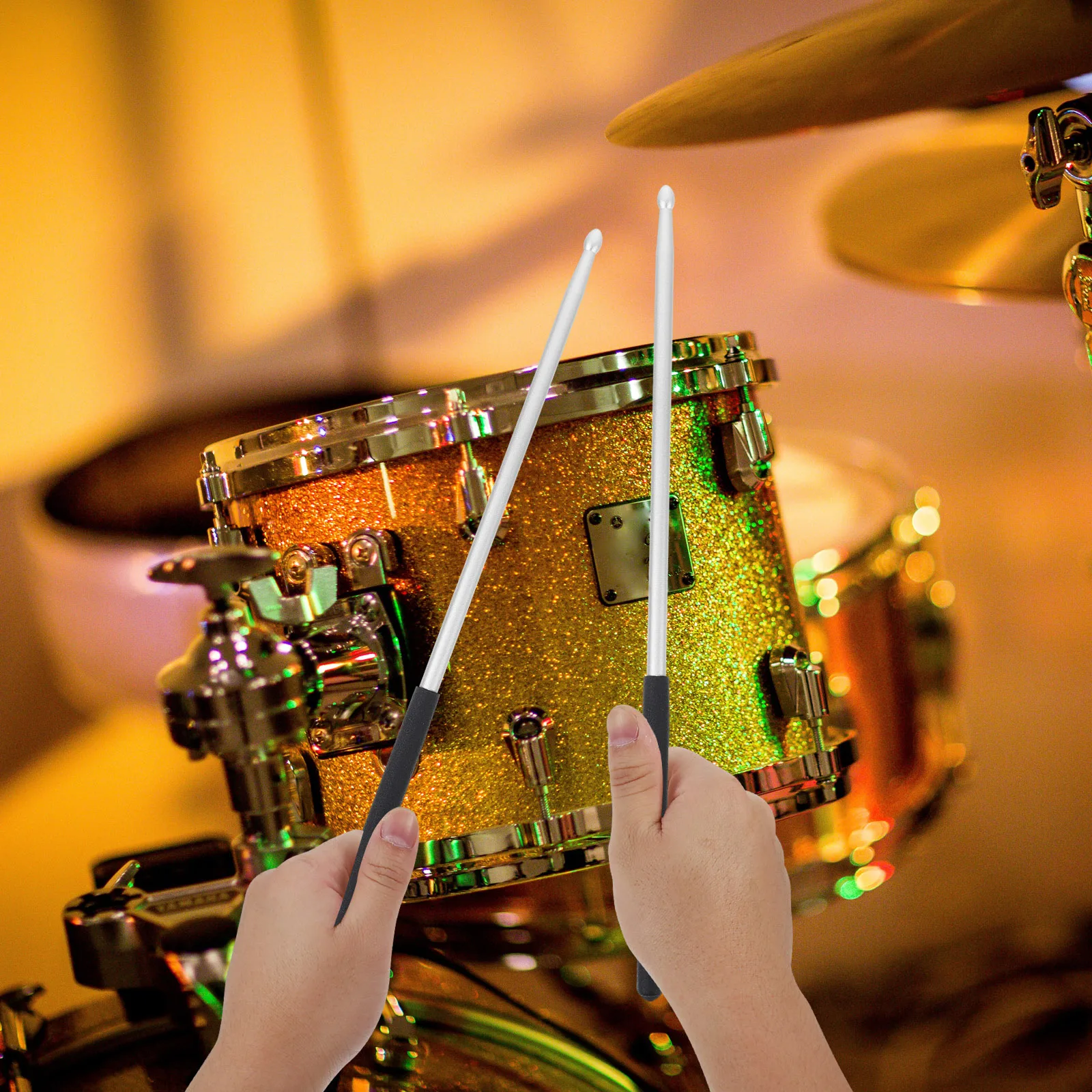 

1 Pair Metal Drum Sticks Percussion Tools For Snare Jazz Drums Anti-Slip Handle Drumstick Set Drum Accessories Instrument Parts