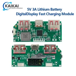 Bateria litowa 5V 3A Cyfrowy wyświetlacz Moduł szybkiego ładowania IP5356 TYPE-C Micro USB QC3.0 2.0 PD3.0 PD2.0/AFC/FCP