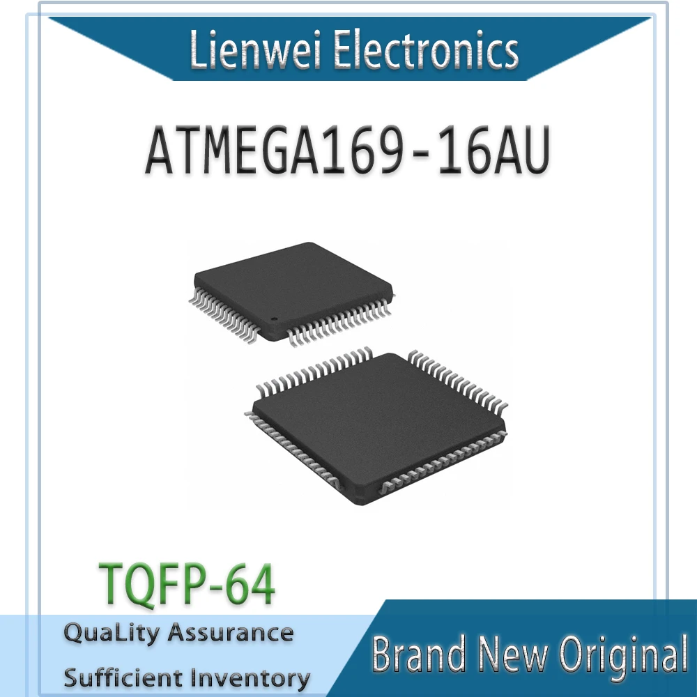 

100% New Original ATMEGA169 ATMEGA169-16AU IC MCU Chipset TQFP-64