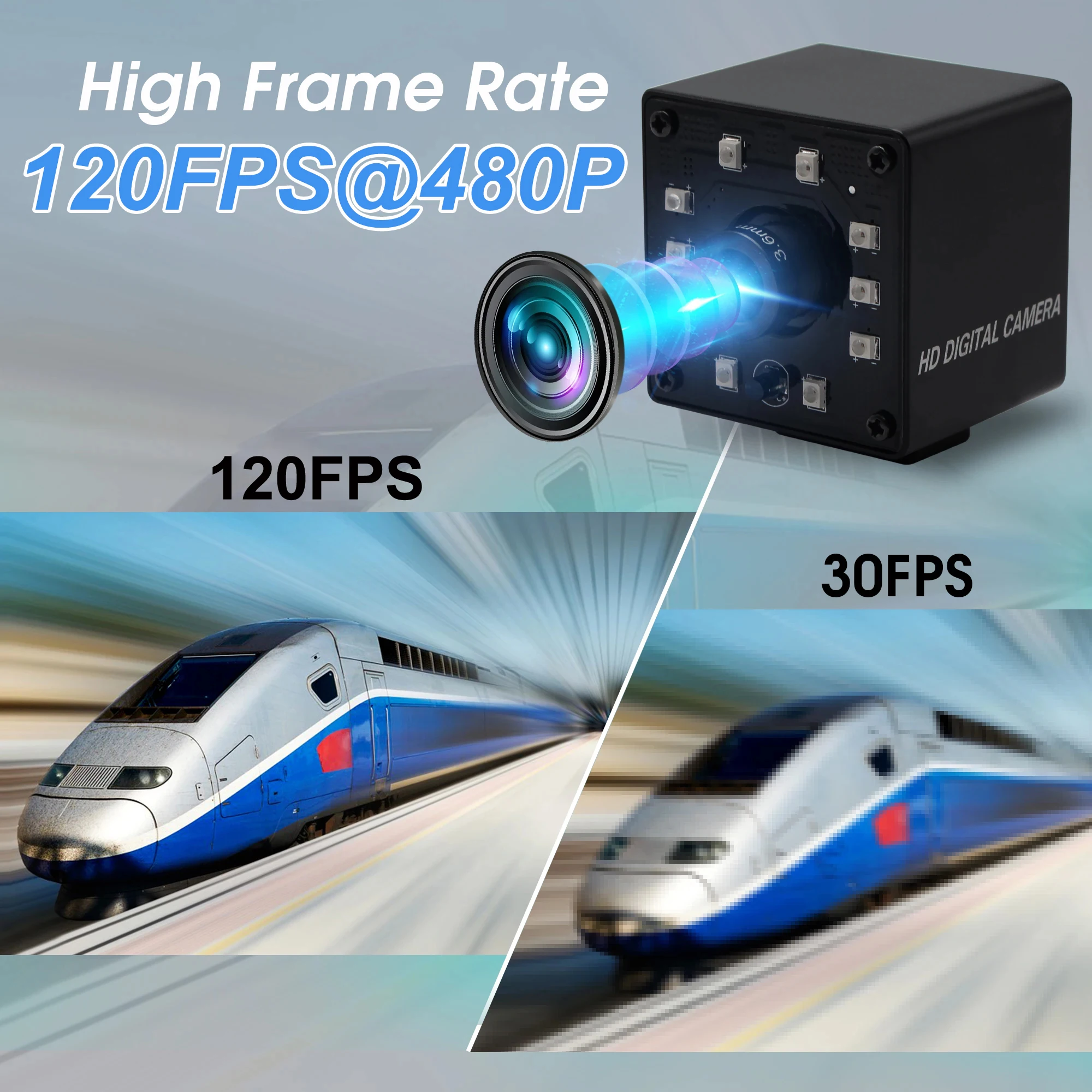 ELP 2MP Night Vision USB Camera With 10 PCS IR LED High Speed VGA 120FPS Webcam CMOS OV2710 Security Camera For Video Door Phone