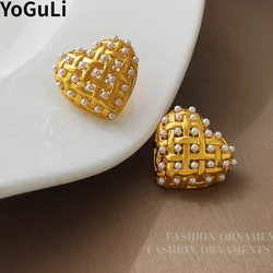 Fashion Jewelry Sweet Korean Temperament Heart Earrings For Women 2023 Trend New