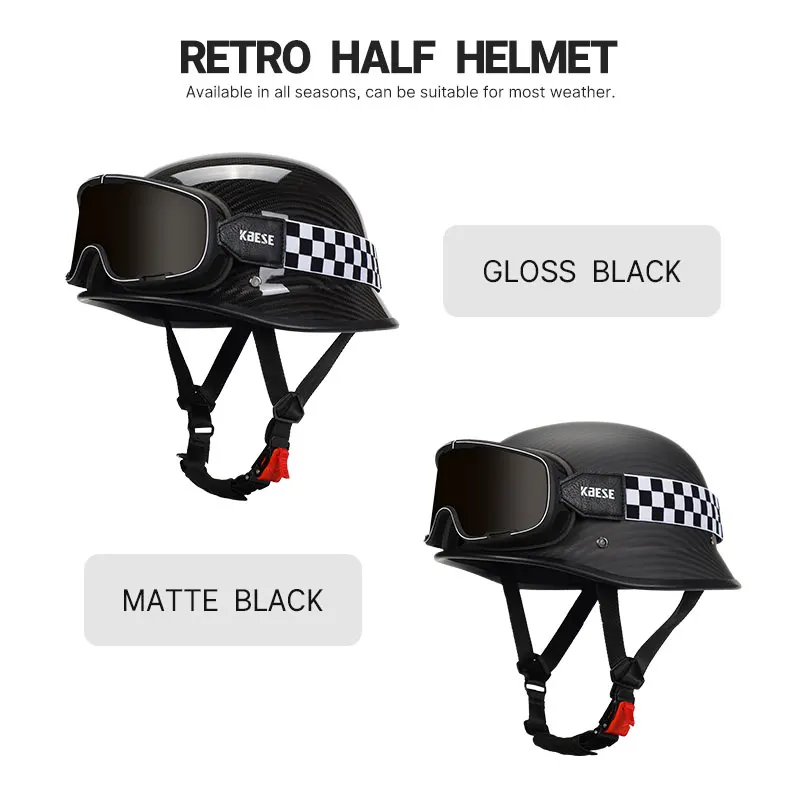 Ultralichte Koolstofvezel Half Gezicht Helm 1/2 Low Profile Motorhelmen Mannen Vrouwen Alle Seizoenen Cascos Para Motos Dot Goedgekeurd