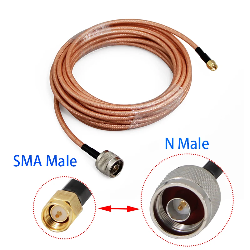 Imagem -03 - Cabo de Extensão Duplo Blindado Rg142 Rp-sma Macho para n Fêmea n Macho para Sma Macho rf Conector Cabo Jumper Coaxial Pigtail r