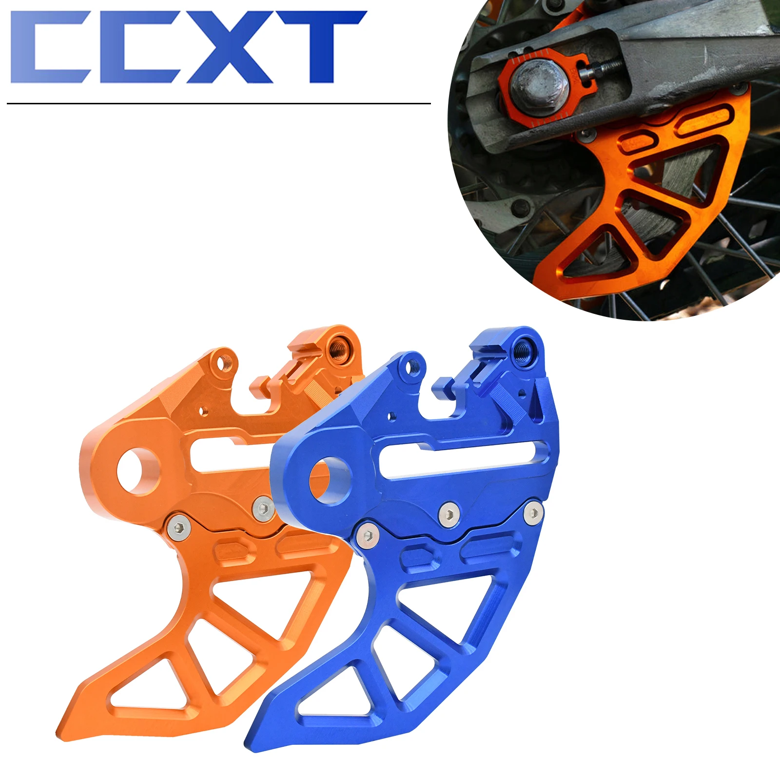 

CNC Rear Brake Caliper Support With Brake Disc Guard For KTM XC XCF XCW EXC SX SXF EXCF TPI Six Days 350 400 450 530 125 250 300