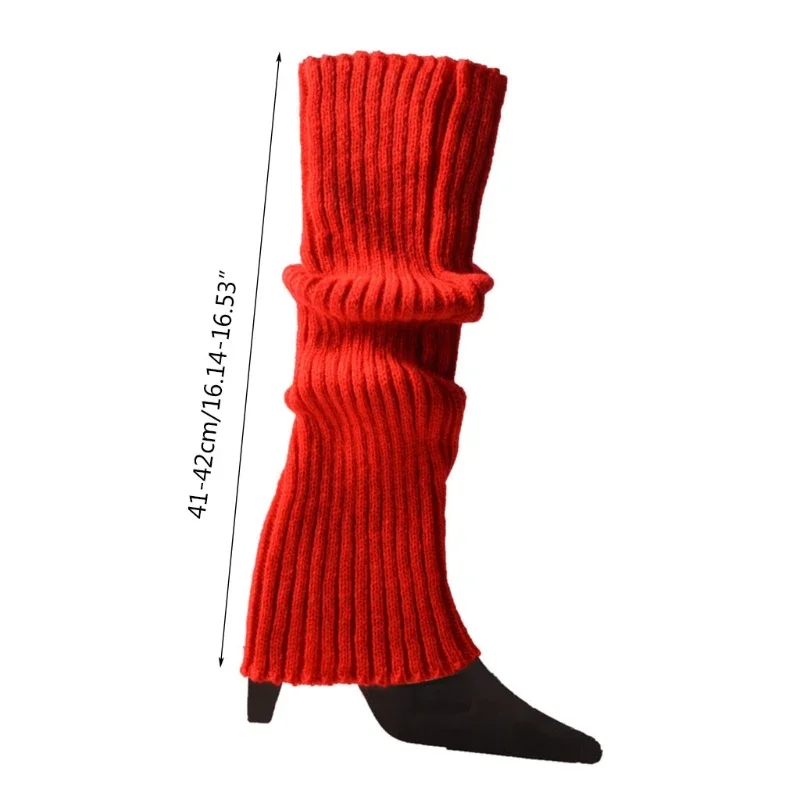 Ribbed Knit Leg Warmers for Women – Thick Warm Footless Socks, Stretchy & Stackable for Winter, Halloween, Cosplay & Daily Wear view 6