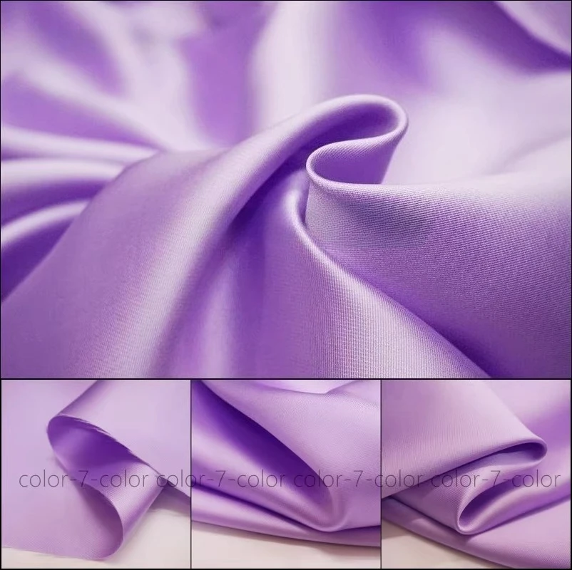 Solid color matte twill satin double-sided wedding dress satin stiff shaping fabric wedding dress fabric graduation clothing