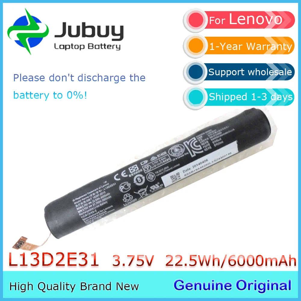 L13D2E31 3.75V 6000mAh Original Laptop Battery for Lenovo Yoga Tablet 8 Pad B6000 1ICR19/65-2